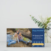 Carte photo Hanukkah 8"x4" (Debout devant)