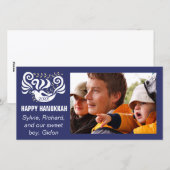 Carte photo Happy Chanukah "Doves de tableau noir" (Devant / Derrière)