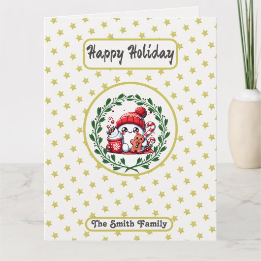 Carte photo Happy Holidays Gold Star Christmas (Devant)