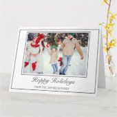 Carte Photo Happy Holidays Salutation minimaliste modern (Fleur jaune)