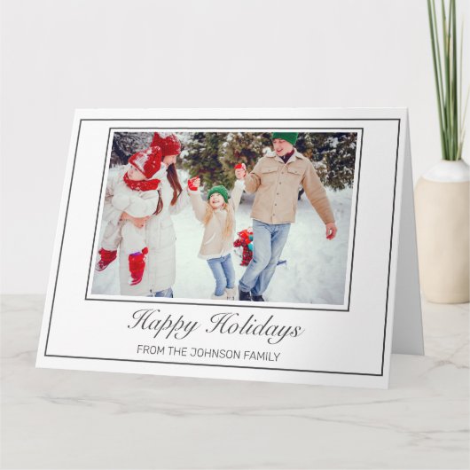 Carte Photo Happy Holidays Salutation minimaliste modern (Devant)