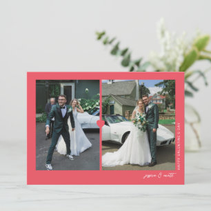 Carte photo Heart Duo Red pour la Saint-Valentin