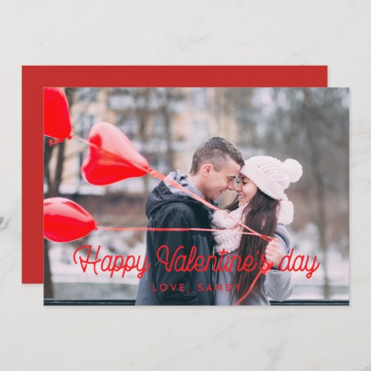 carte photo Heureuse Sainte-Valentin (Devant / Derrière)