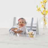 Carte Photo Heureuse Sainte-Valentin mignonne personnali (Fleur jaune)