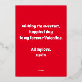 Carte photo Heureuse Sainte-Valentin rétro Gold (Verso)