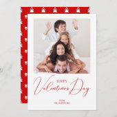 Carte photo Heureuse Sainte-Valentin simple et mod (Devant / Derrière)