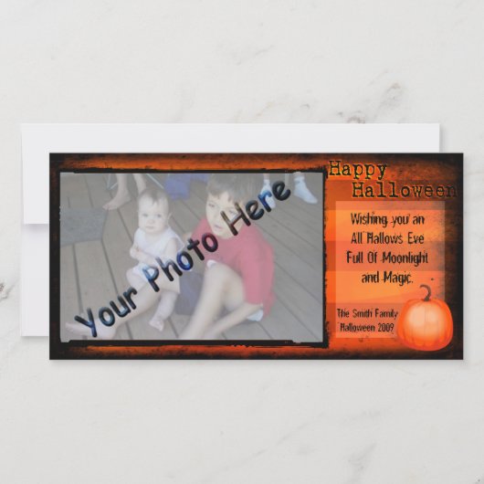 Carte photo heureux de Halloween (Devant)