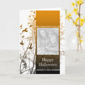 carte photo heureux de Halloween : silhouscreen (Fleur jaune)