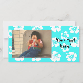 Carte photo Hibiscus Turquoise personnalisable
