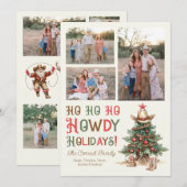 Carte photo Ho Ho Howdy Christmas (Devant / Derrière)