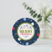 Carte photo Holiday Whimy Round Christmas (Debout devant)