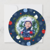 Carte photo Holiday Whimy Round Christmas (Dos)
