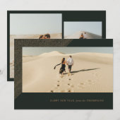 Carte photo horizontal de la nouvelle année (Devant / Derrière)