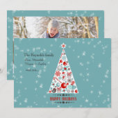 Carte photo horizontale de l'arbre des Fêtes (Devant / Derrière)