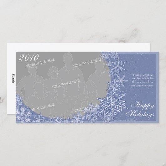 Carte photo horizontale Simply Snowflakes Art 2 (Devant / Derrière)