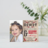 Carte photo Howdy Cowboy Western Xmas (Debout devant)