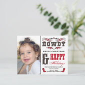 Carte photo Howdy Cowboy Western Xmas (Debout devant)