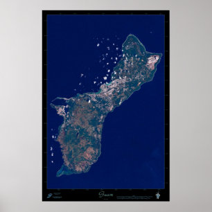 carte photo imprimée poster satellite de Guam
