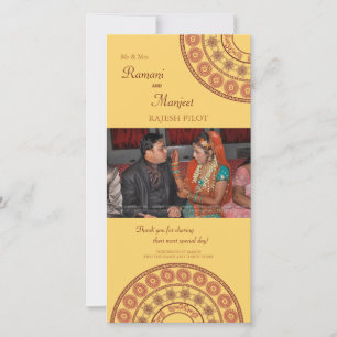 Carte photo indien de Merci de mariage de henné