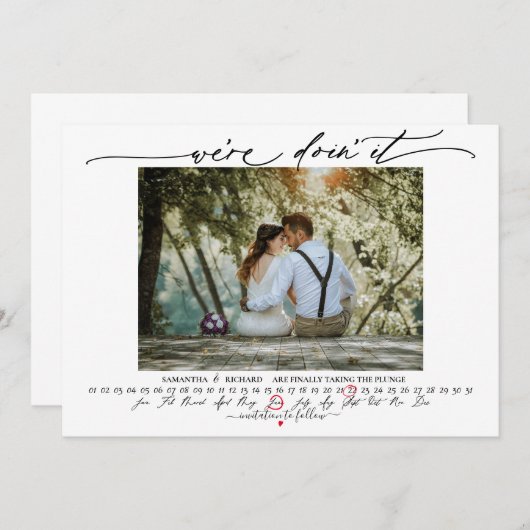 Carte Photo Infinity Calendar Are Do it Save the Date (Devant / Derrière)