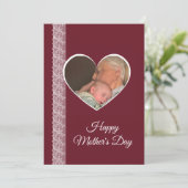 Carte Photo inside Heart image with lace border (Debout devant)