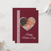 Carte Photo inside Heart image with lace border (Devant/Arrière en situation)