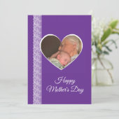 Carte Photo inside Heart image with lace border (Debout devant)