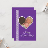 Carte Photo inside Heart image with lace border (Devant/Arrière en situation)