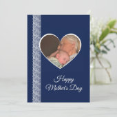 Carte Photo inside Heart image with lace border (Debout devant)