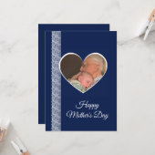 Carte Photo inside Heart image with lace border (Devant/Arrière en situation)