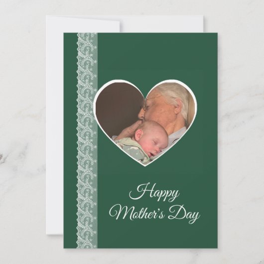 Carte Photo inside Heart image with lace border (Devant)