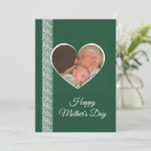 Carte Photo inside Heart image with lace border (Debout devant)