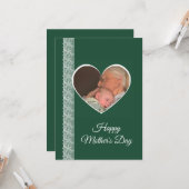 Carte Photo inside Heart image with lace border (Devant/Arrière en situation)