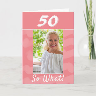 Carte Photo Inspiration Aquarelle Rose 50e Anniversaire