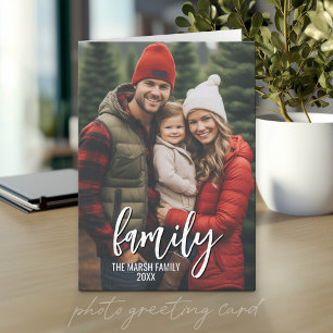 Carte Photo intégral - Texte de famille de script person
