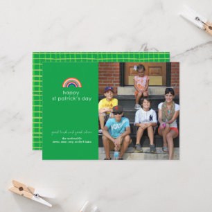 Carte photo Jour de la Saint Patrick arc-en-ciel