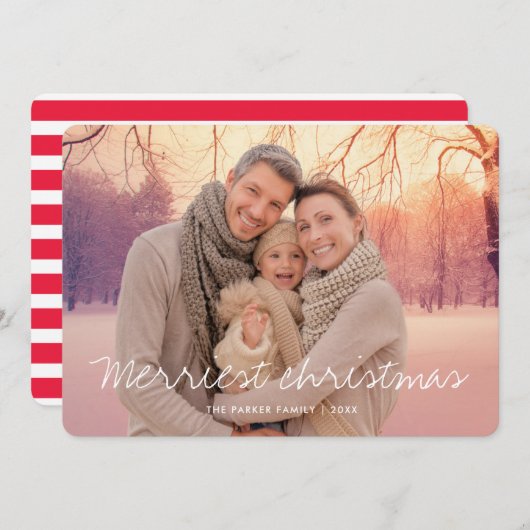 Carte photo Joyest Script Christmas (Devant / Derrière)