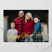 Carte Photo Joyeuse Année avec Reflet Intemporel (Recto)