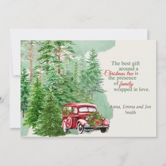 Carte photo Joyeuse et Bright Red Truck Christmas (Dos)