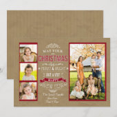 Carte photo Joyeuse et brillante de Noël (Devant / Derrière)