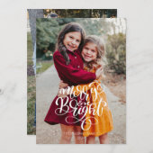 Carte photo Joyeuse et brillante de Noël (Devant / Derrière)