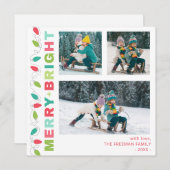 Carte Photo Joyeuse + Lumineuse avec Lumières Colo (Devant / Derrière)