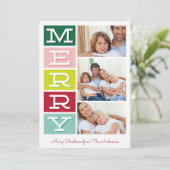 Carte photo Joyeuse Mid Century moderne de Noël (Debout devant)