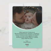 Carte photo Joyeuses Fêtes 2 écriture moderne vert (Dos)