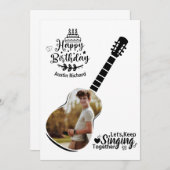 Carte photo Joyeux Anniversaire continuons à chant (Devant / Derrière)