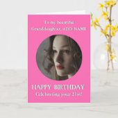 Carte Photo Joyeux anniversaire Grandgirl 21st Ajouter l (Fleur jaune)