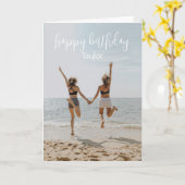 Carte Photo Joyeux Anniversaire Nom Joy Happiness Love (Fleur jaune)