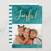 Carte photo joyeux de vacances de l'or | (Devant / Derrière)