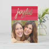 Carte photo joyeux de vacances de rayure (Debout devant)