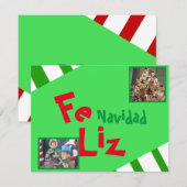 Carte Photo Joyeux Noël espagnol Noël lettres (Devant / Derrière)